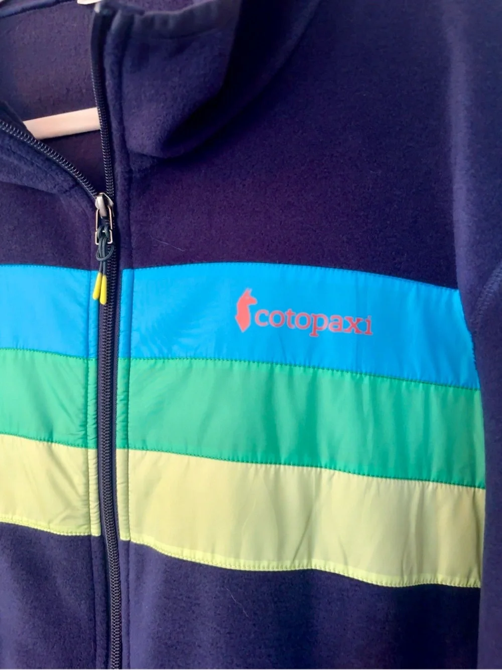 Cotopaxi Teca Fleece Hooded Full Zip Jacket Men’s XL Navy Colorblock